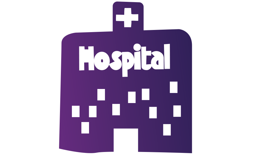 Peoplecare purple hospital illustration